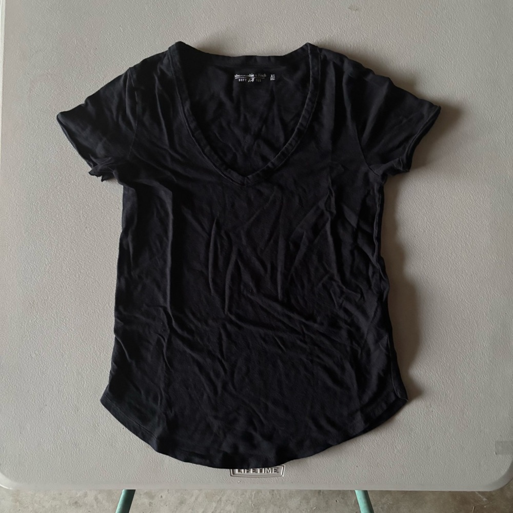 Abercrombie & Fitch Black Fitted Short Sleeve Tee